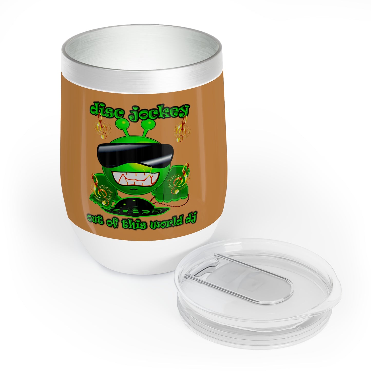 disc jockey - Chill Wine Tumbler (light brown)