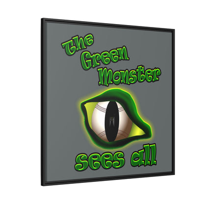 green monster - framed canvas art (dark grey)