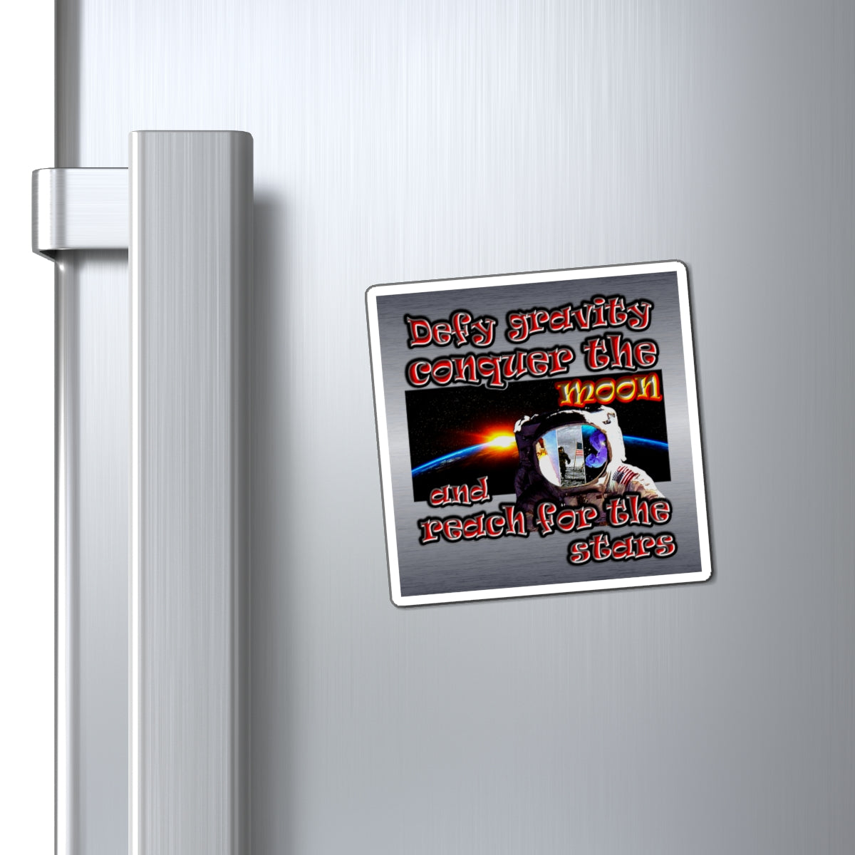 defy conquer reach - Magnets - (brushed nickel)