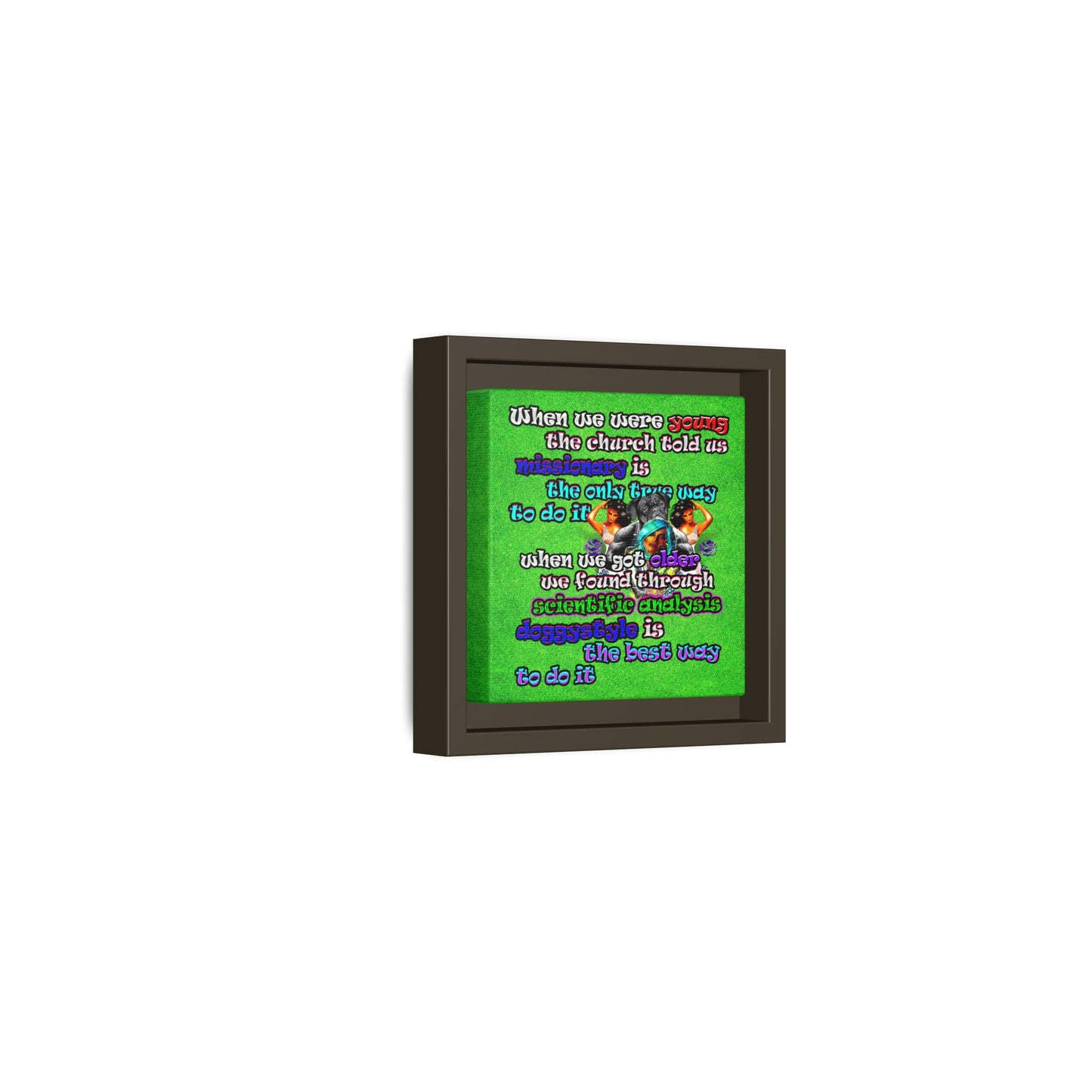 doggystyle - framed canvas art (green turf)