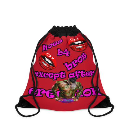 hoes b4 bros - Drawstring Bag (dark red)