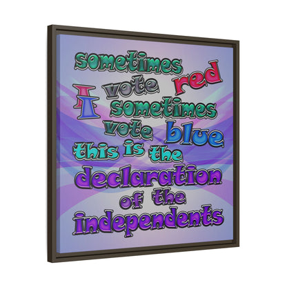declaration of the independents - framed canvas art (light blue-pink wave)