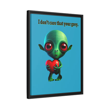 I don't care that your grey - framed canvas art (turquoise)