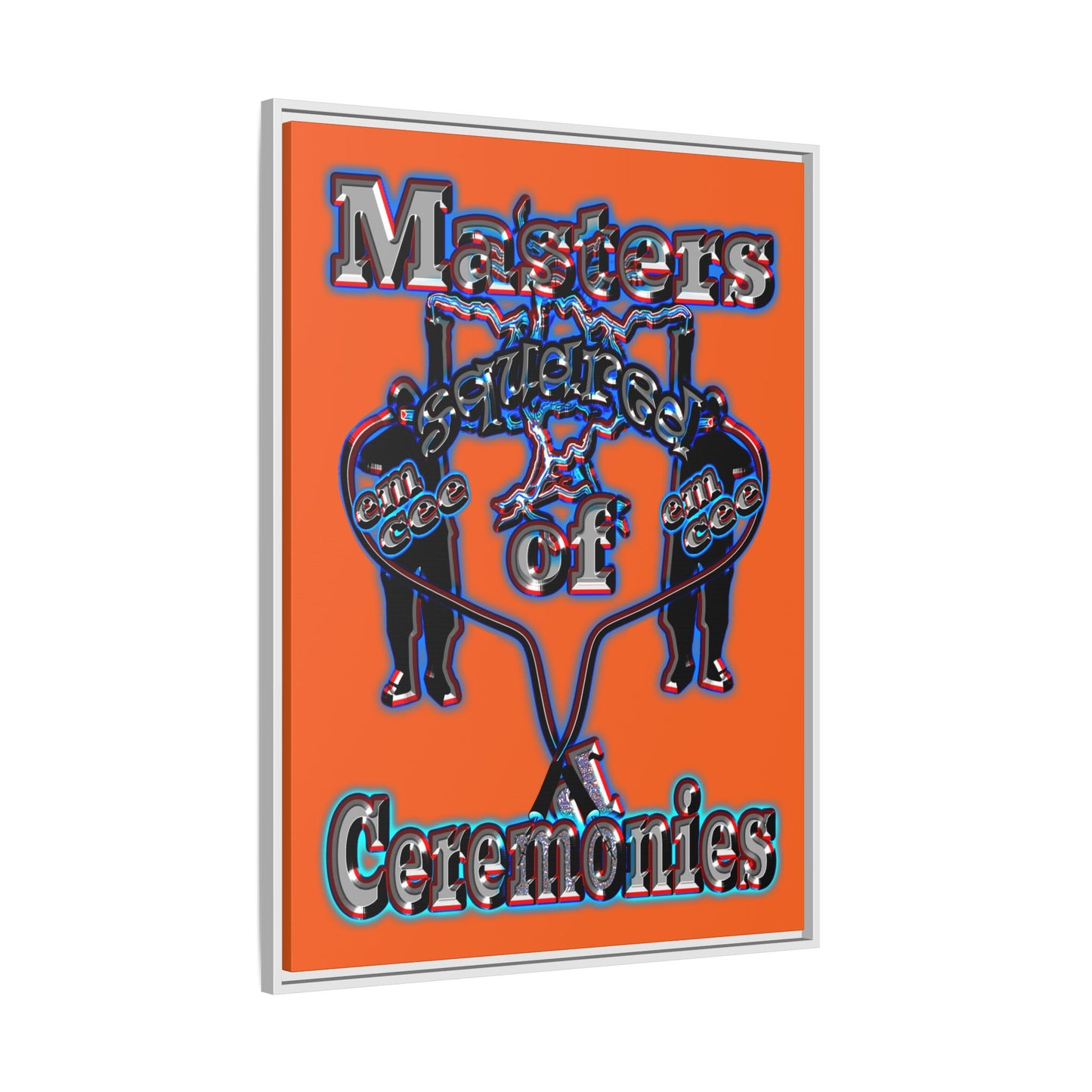 em cee squared - framed canvas art (orange)