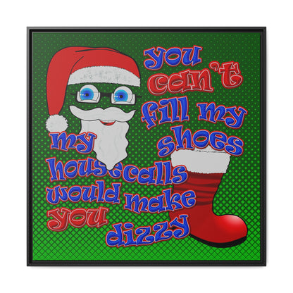 santa's shoes - framed canvas art (logo green)