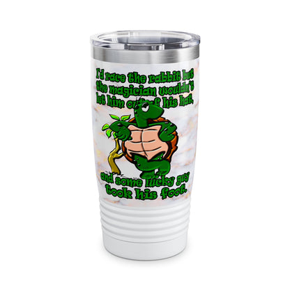 turtle race - Ringneck Tumbler, 20oz (white marble)