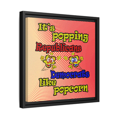 popping like popcorn - framed canvas art (yellow-orange wave)