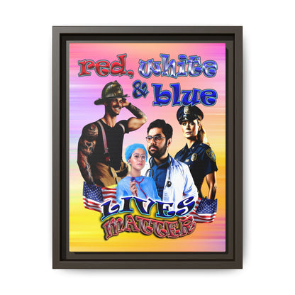 rw&b lives matter - framed canvas art (color blur)