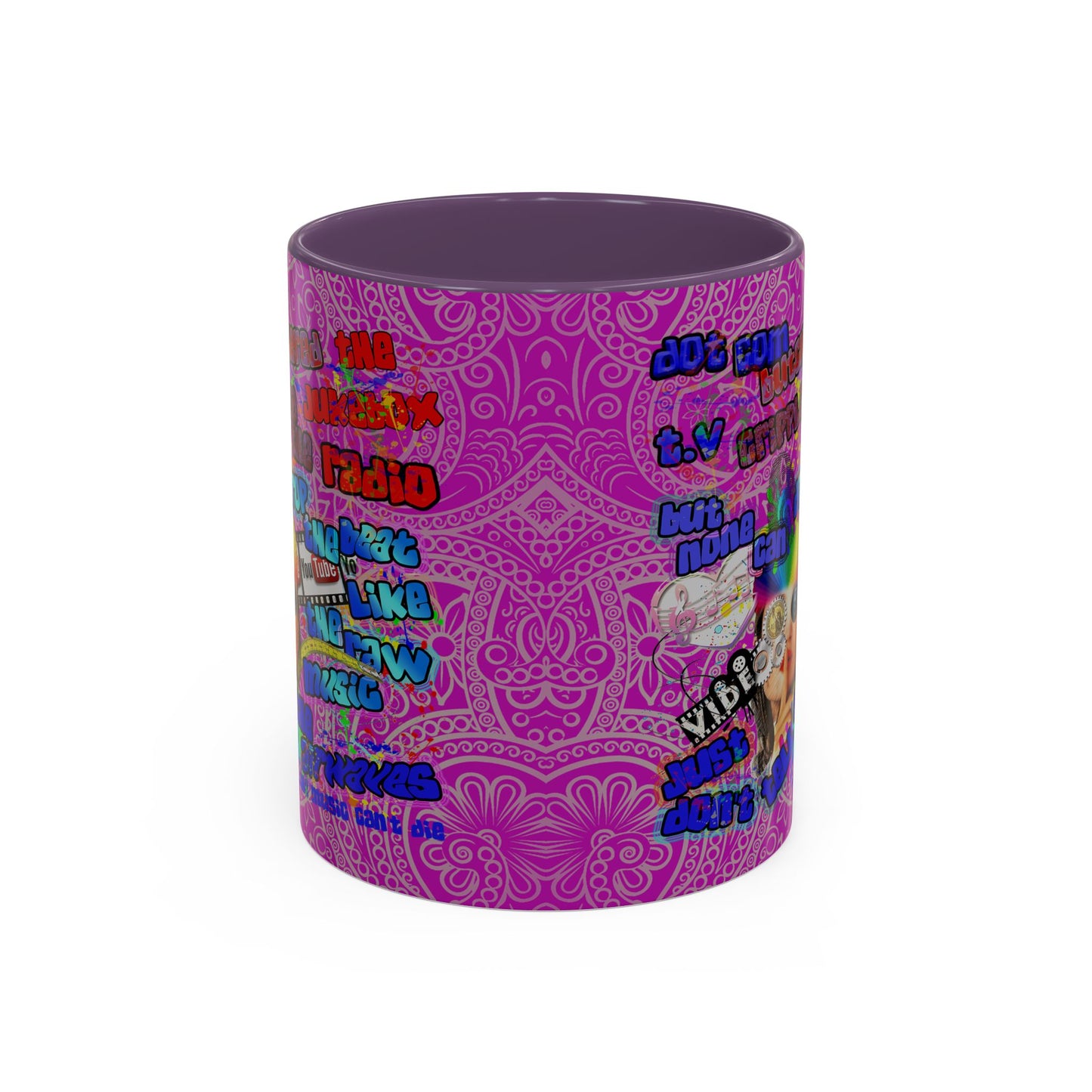 drop the beat - Accent Mug (pink swirl)