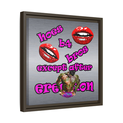 hoes b4 bros - framed canvas art (brushed nickel)
