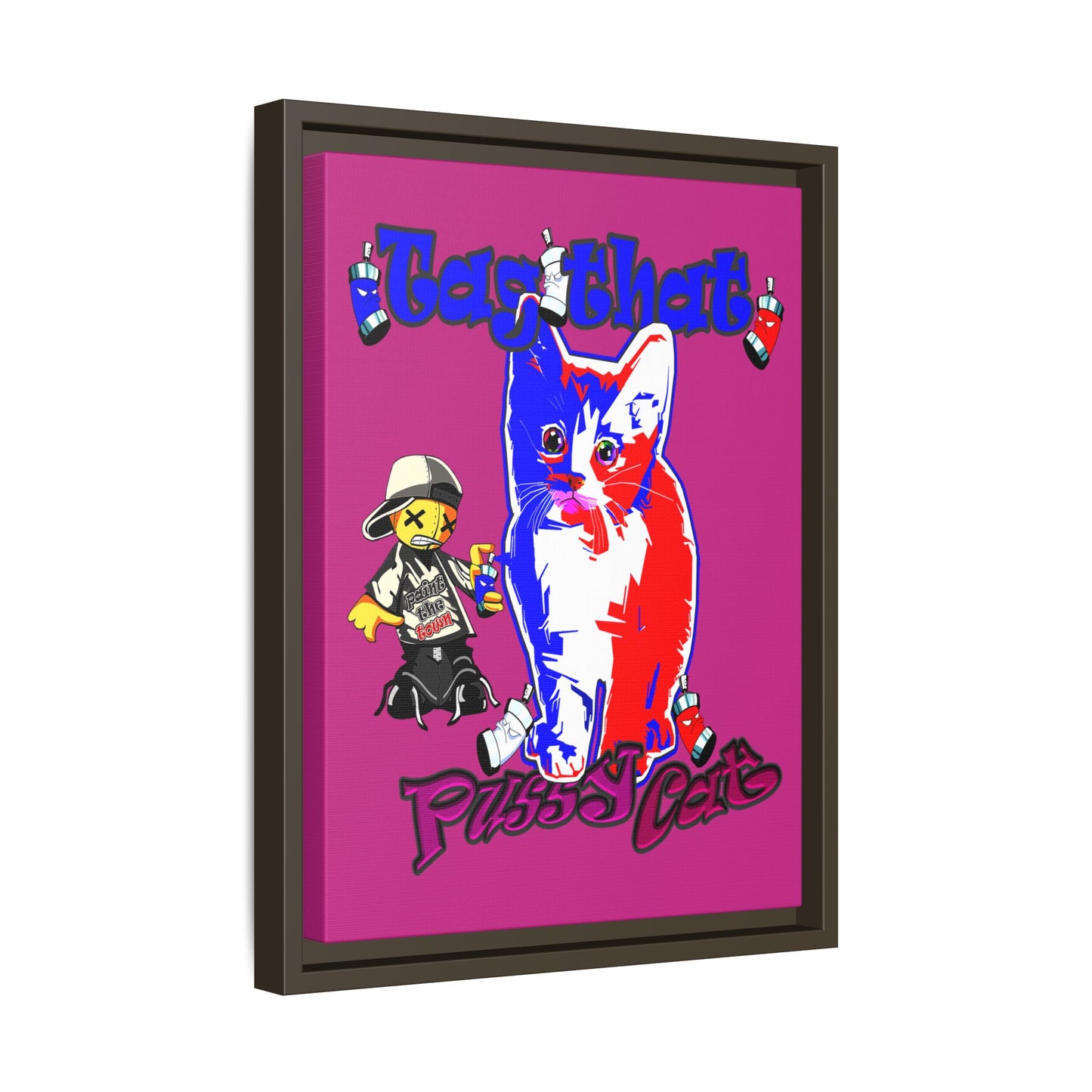 tag that - framed canvas art (pink)
