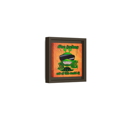 disc jockey - framed canvas art (burnt orange)