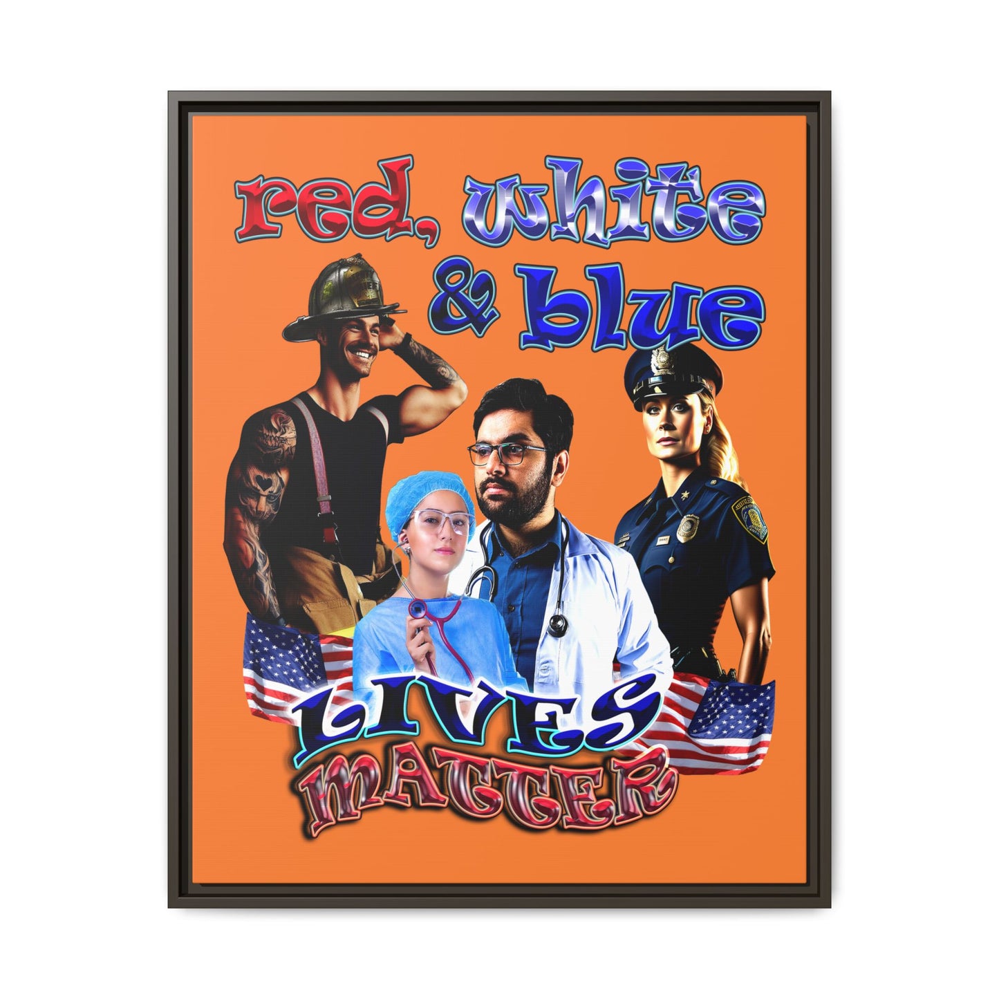 rw&b lives matter - framed canvas art (crusta)