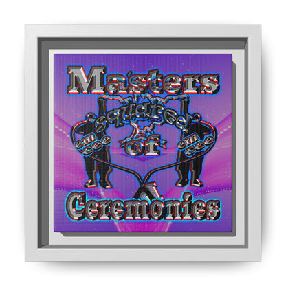 em cee squared - framed canvas art (purple-pink wave)