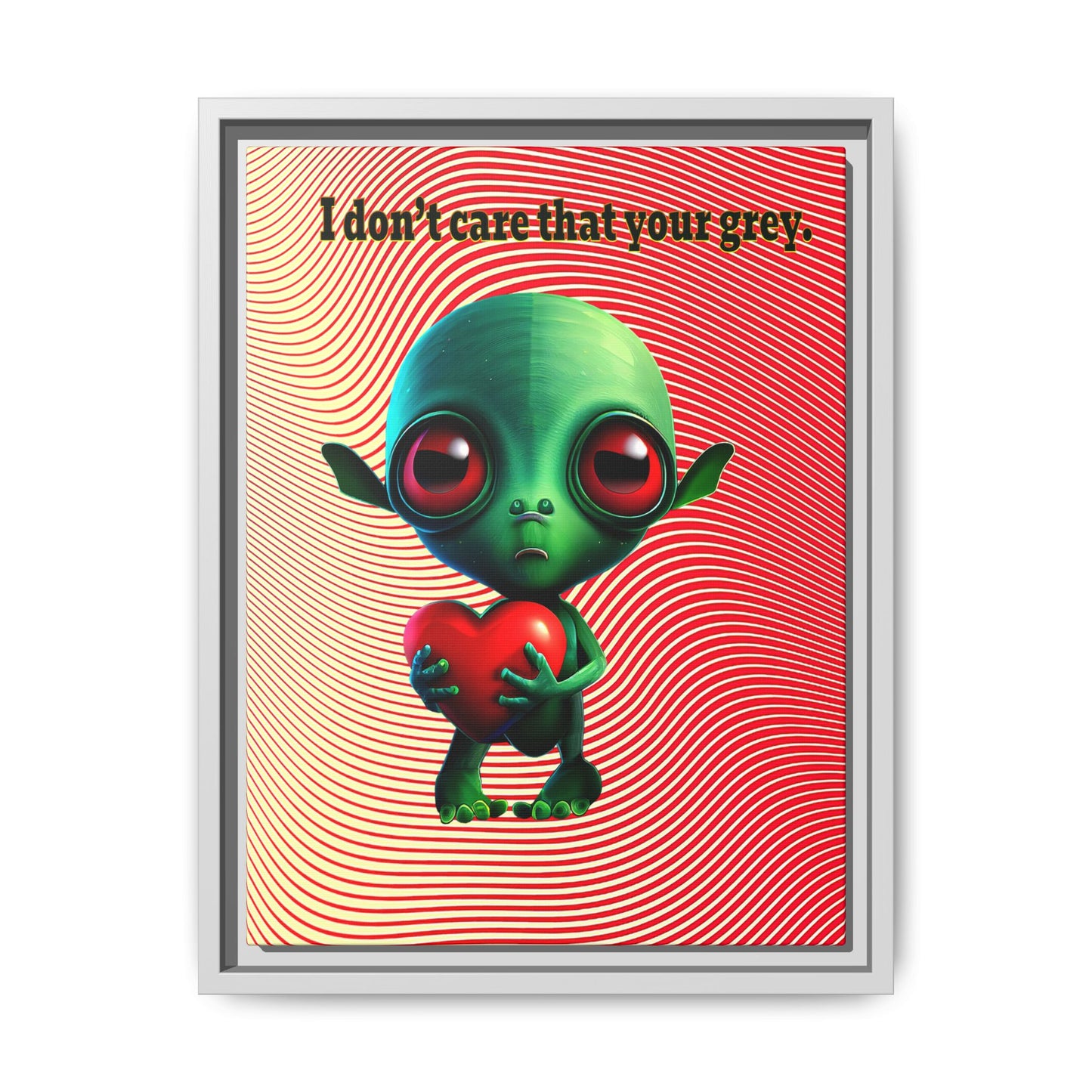 I don't care that your grey - framed canvas art (yellow-orange wave)