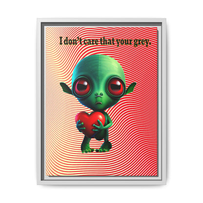 I don't care that your grey - framed canvas art (yellow-orange wave)