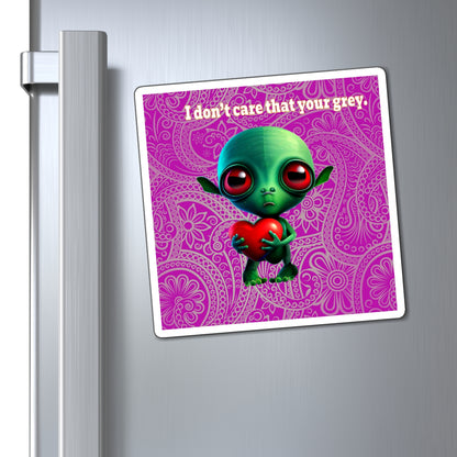 I don't care that your grey - Magnets - (pink swirl)
