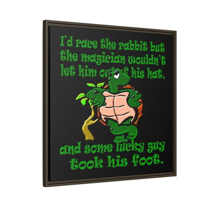 turtle race - framed canvas art (black)