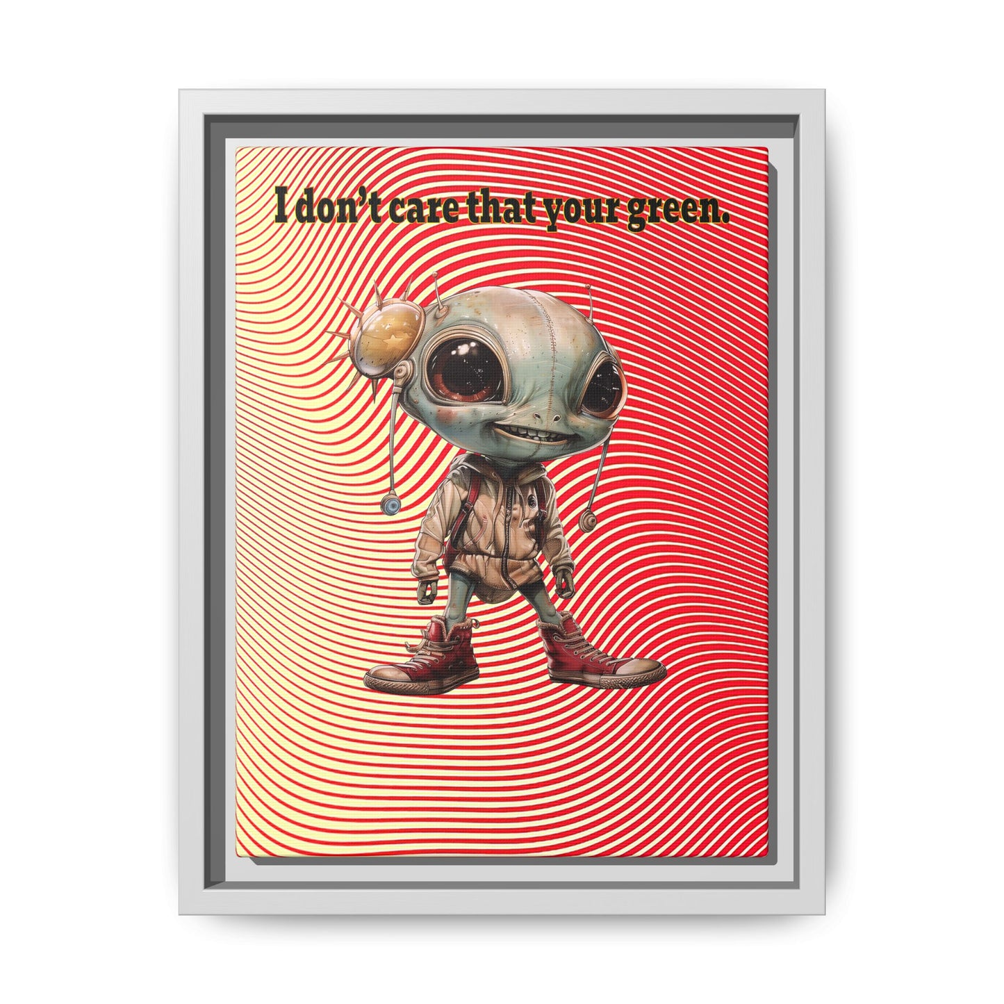 I don't care that your green - framed canvas art (yellow-orange wave)