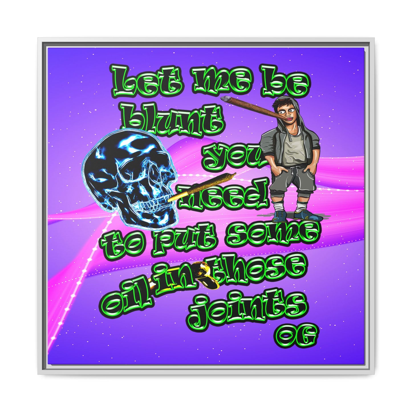 og - framed canvas art (purple-pink wave)