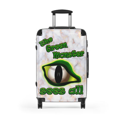 green monster - Suitcase (white marble)
