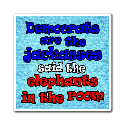 donkeys and elephants - Magnets - (faded blue)