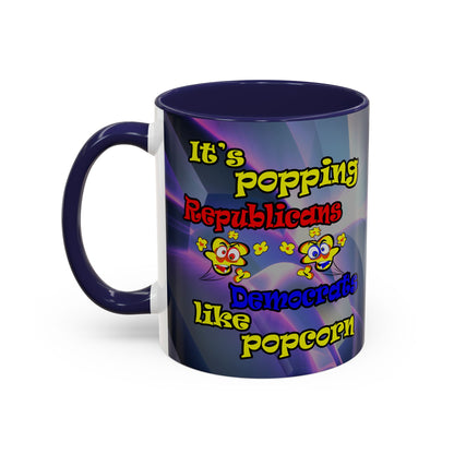 popping like popcorn - Accent Mug (grey-pink wave)
