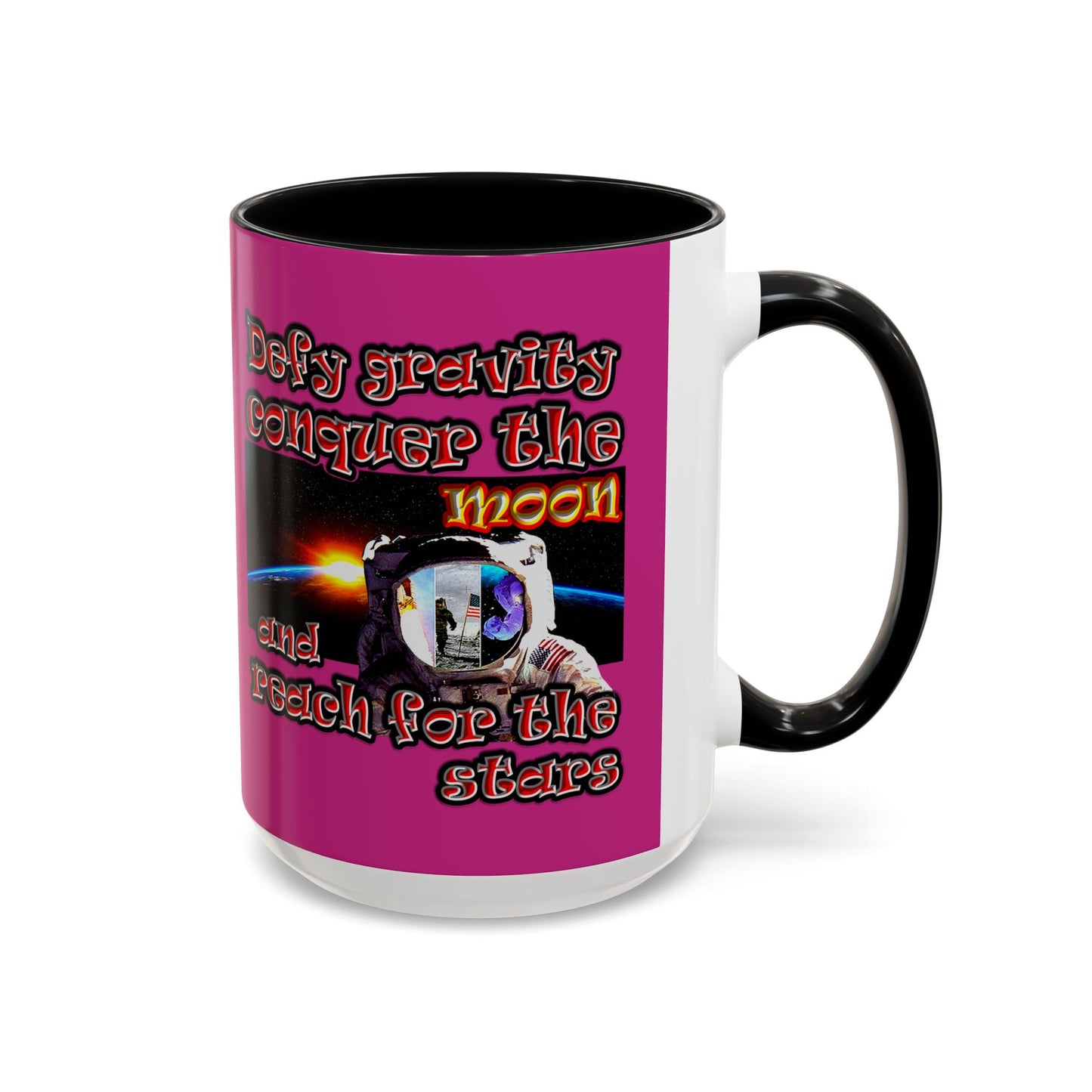defy conquer reach - Accent Mug (pink)