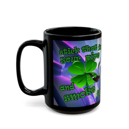 celtics logo - Black Mug (grey-pink wave)