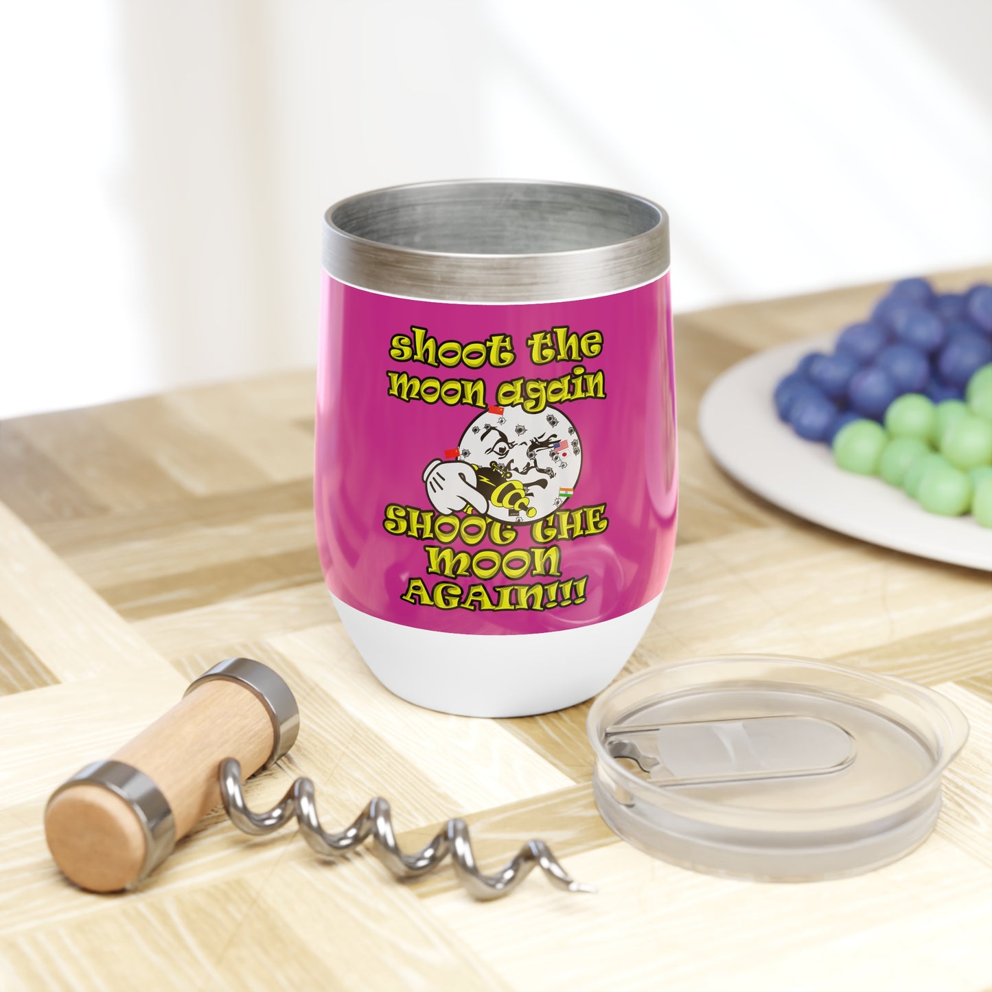 shoot the moon again - Chill Wine Tumbler (pink)