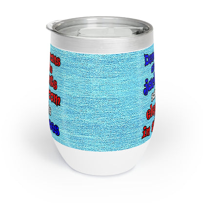 donkeys and elephants - Chill Wine Tumbler (faded blue)