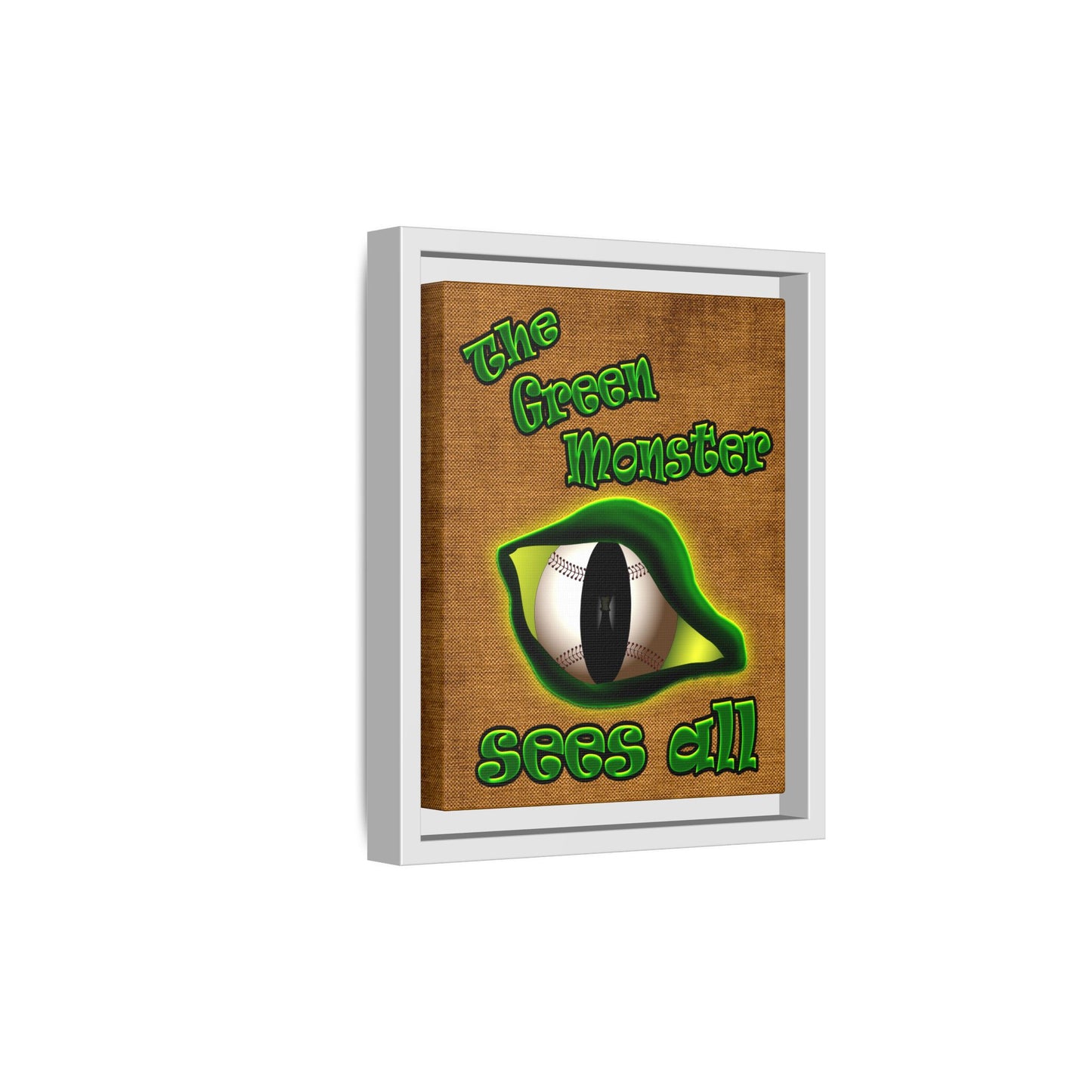green monster - framed canvas art (brown papyrus)