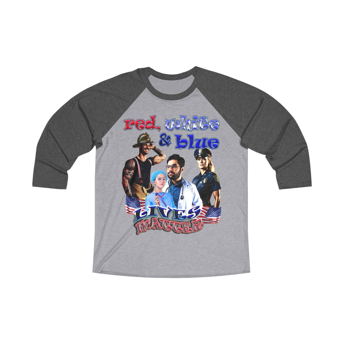 rw&b lives matter - Unisex Tri-Blend 3\4 Raglan Tee