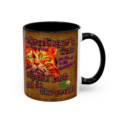 schrodinger's cat - Accent Mug (brown papyrus)