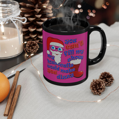 santa's shoes - Black Mug (pink)