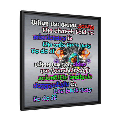doggystyle - framed canvas art (brushed nickel)