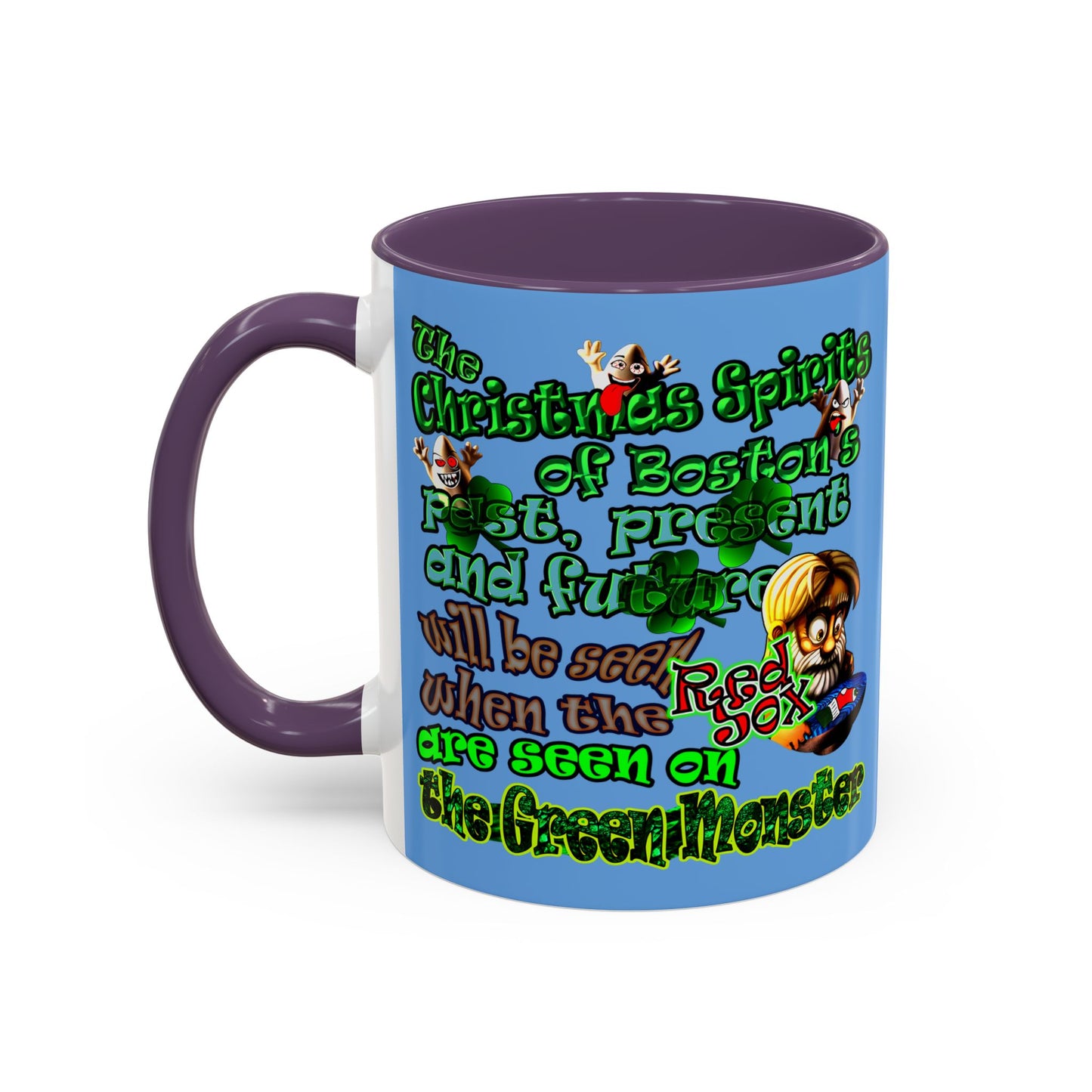 christmas spirits of boston - Accent Mug (light blue)