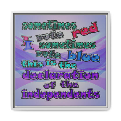 declaration of the independents - framed canvas art (light blue-pink wave)