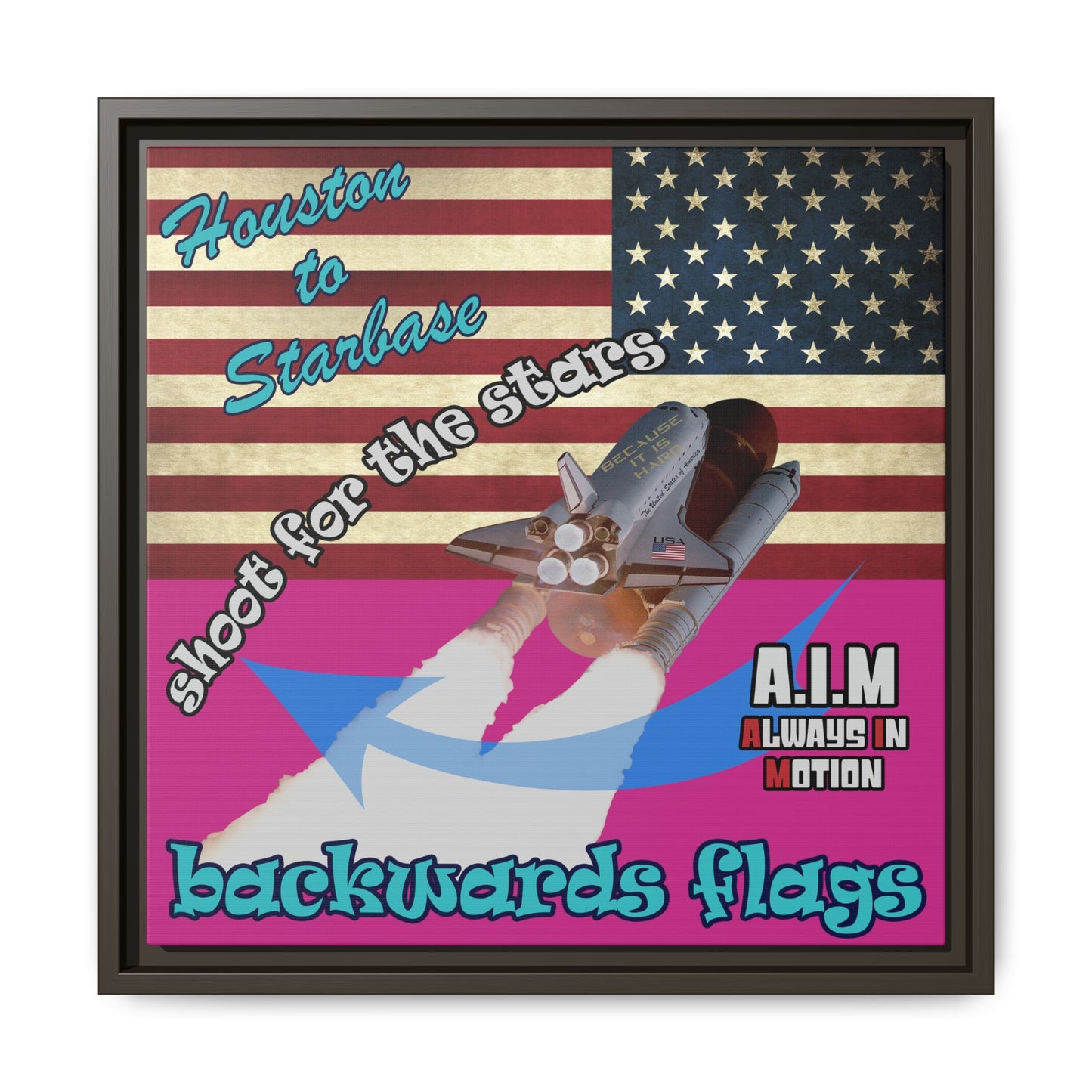shoot for the stars - framed canvas art (pink)