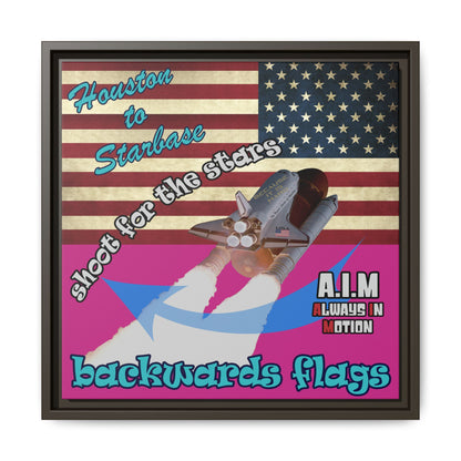 shoot for the stars - framed canvas art (pink)