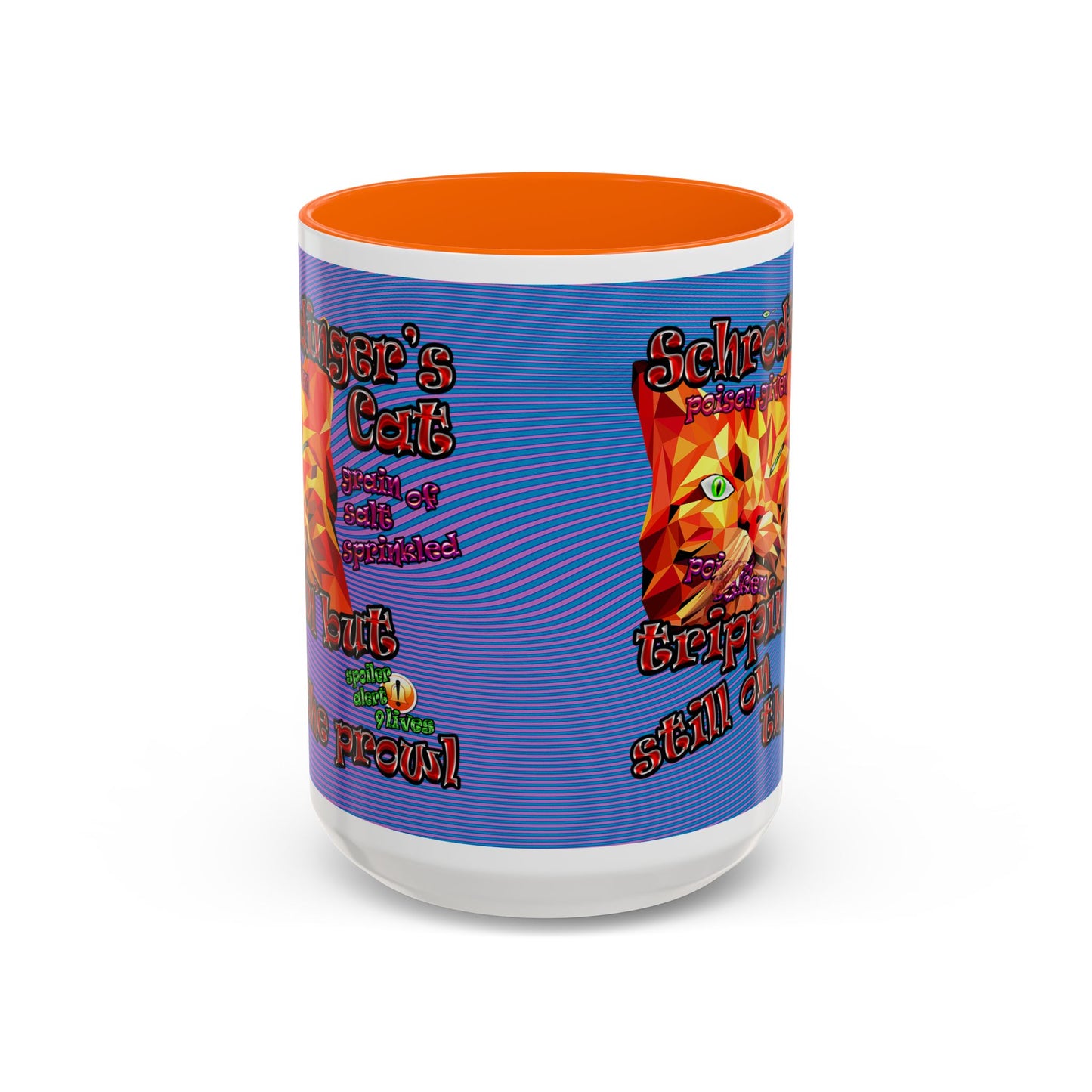 schrodinger's cat - Accent Mug (light blue-purple wave)