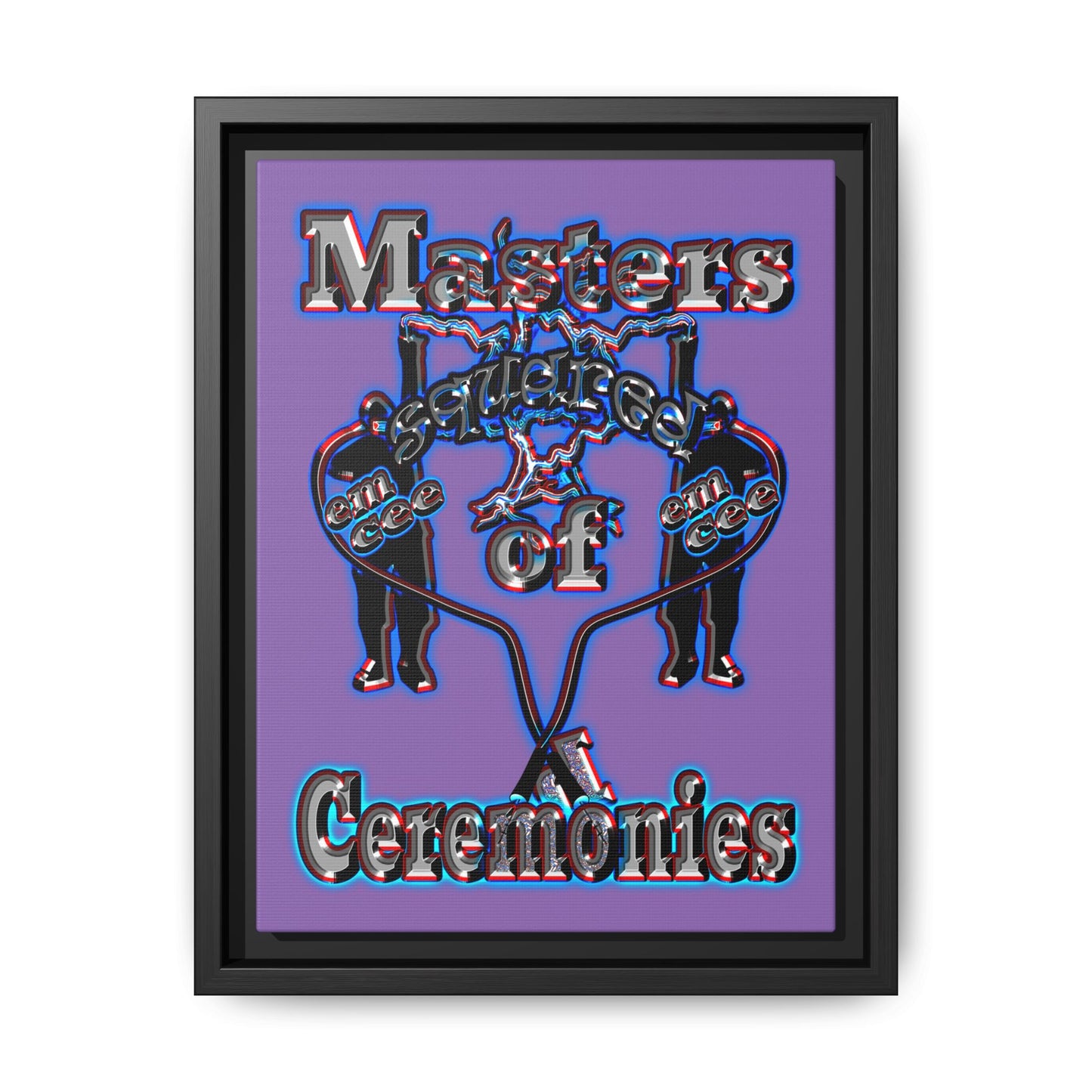 em cee squared - framed canvas art (light purple)