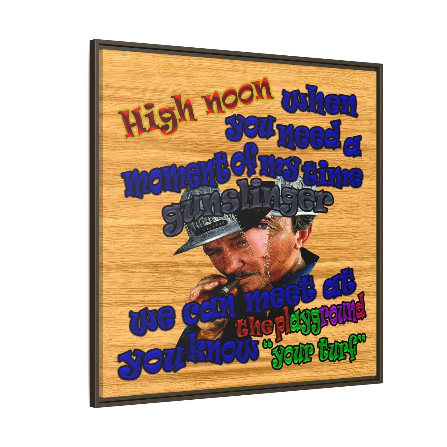 high noon - framed canvas art (butterscotch wood finish)