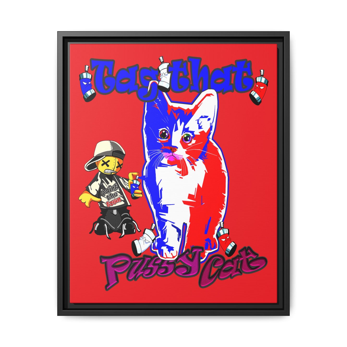 tag that - framed canvas art (red)