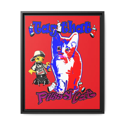 tag that - framed canvas art (red)