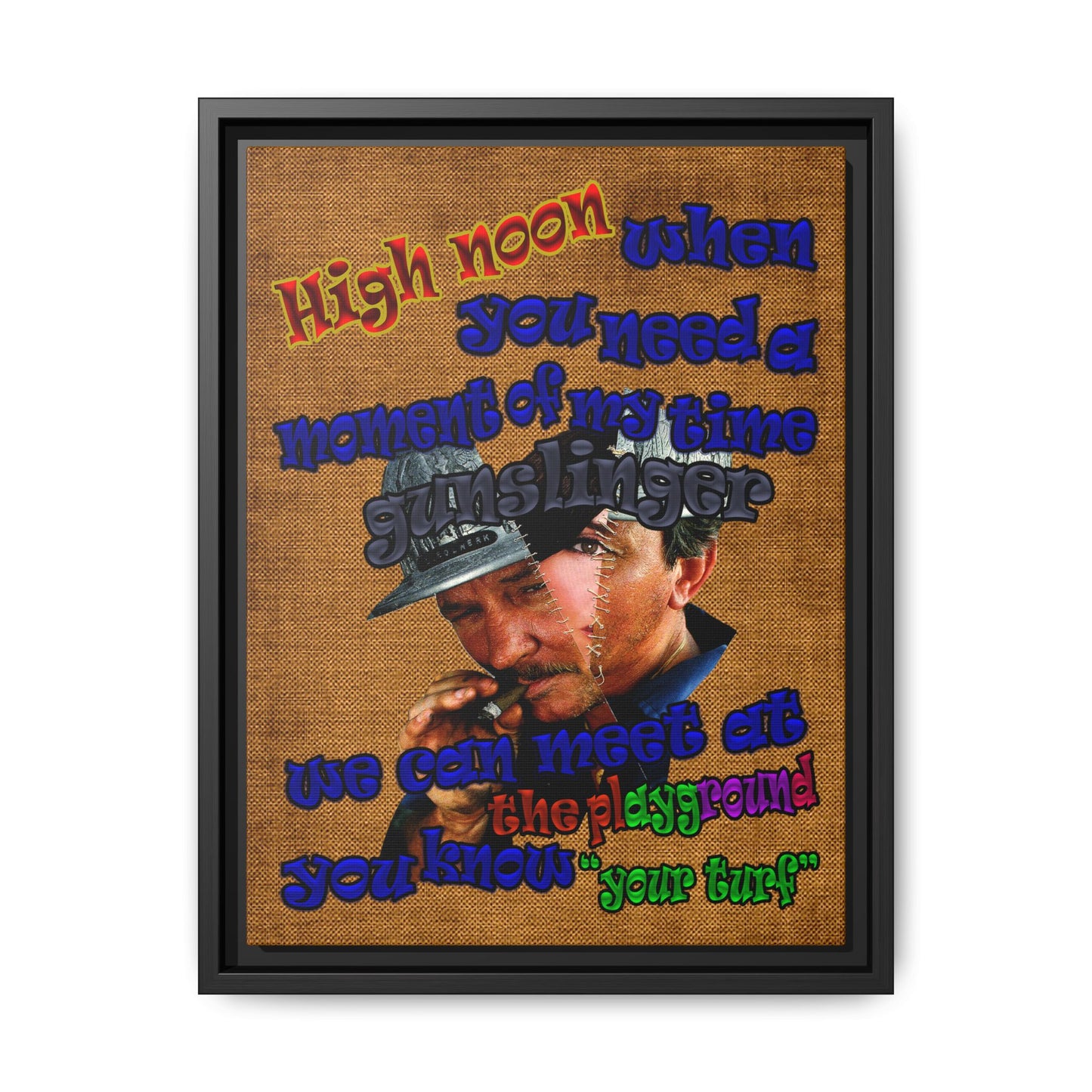 high noon - framed canvas art (brown papyrus)