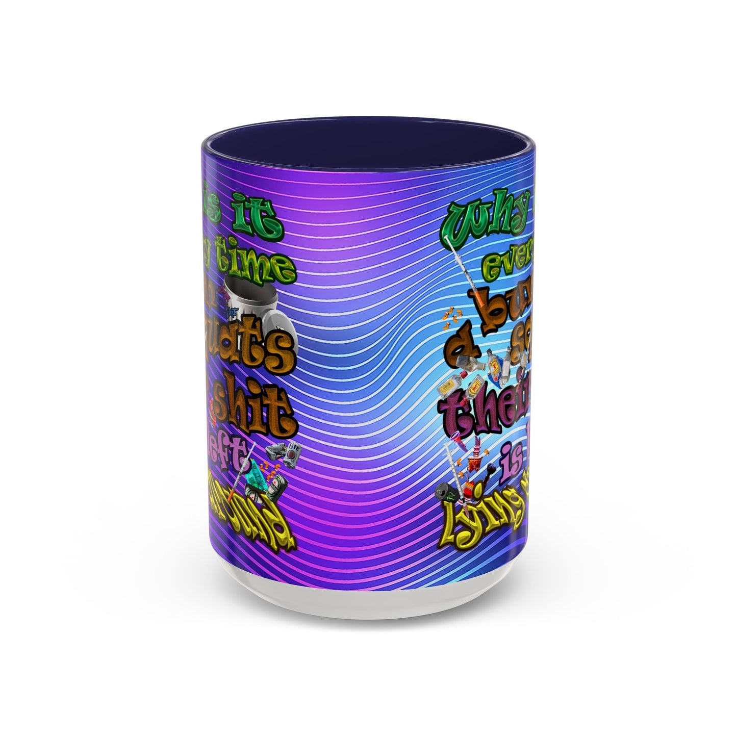 the bum's shit - Accent Mug (purple wave)