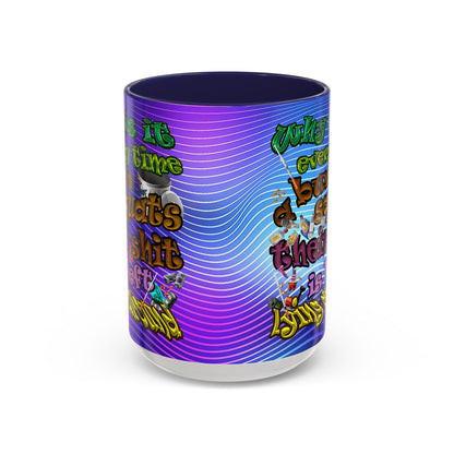 the bum's shit - Accent Mug (purple wave)