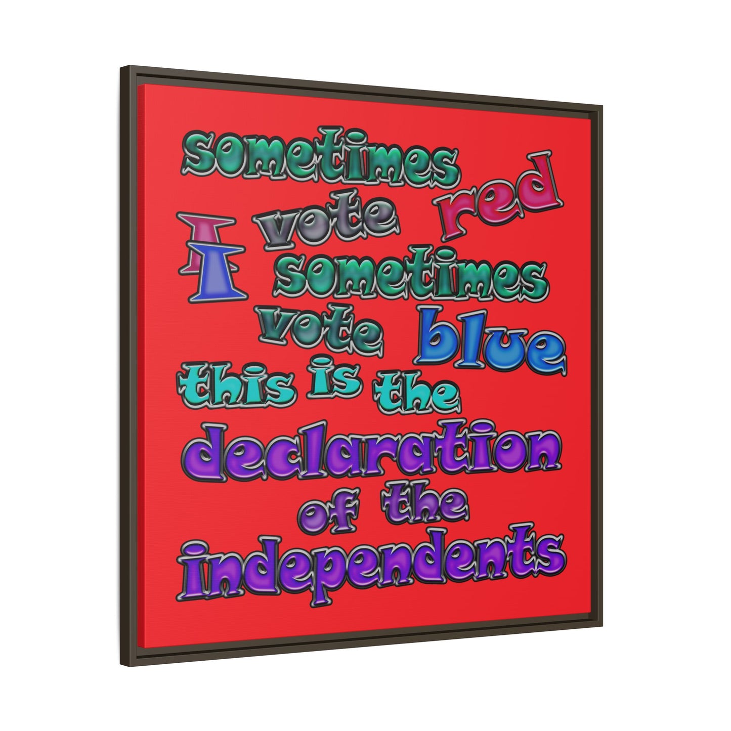 declaration of the independents - framed canvas art (red)