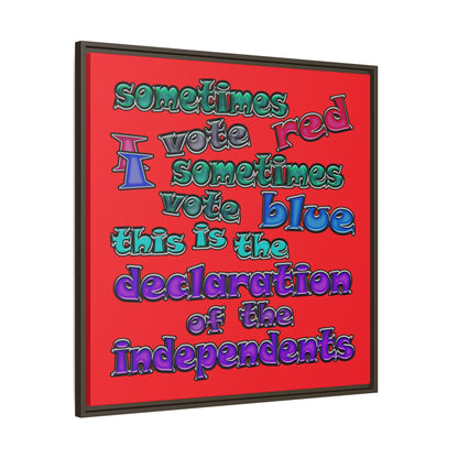declaration of the independents - framed canvas art (red)